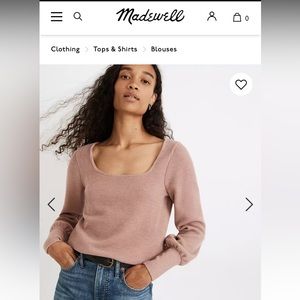 Ottoman Rib Square neck top sweater